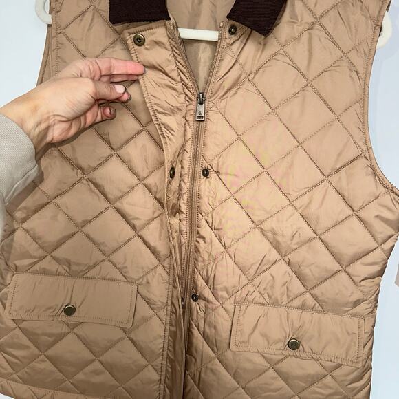 Lauren Ralph Lauren Women’s Classic Camel Corduroy-Trim Quilted Vest, Size L,NWT - Picture 4 of 8